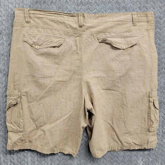 Nat Nast Mens Beige Cotton Casual Zip Flat Front Cargo Shorts Mid‎ Rise Size 46 - Picture 5 of 6